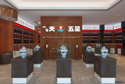 中式展厅3D模型下载